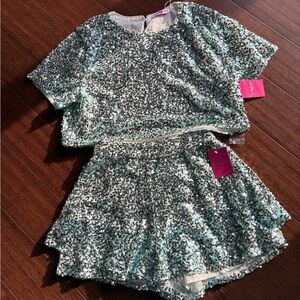 Buddy Love Sequin skort Set - mint/aqua